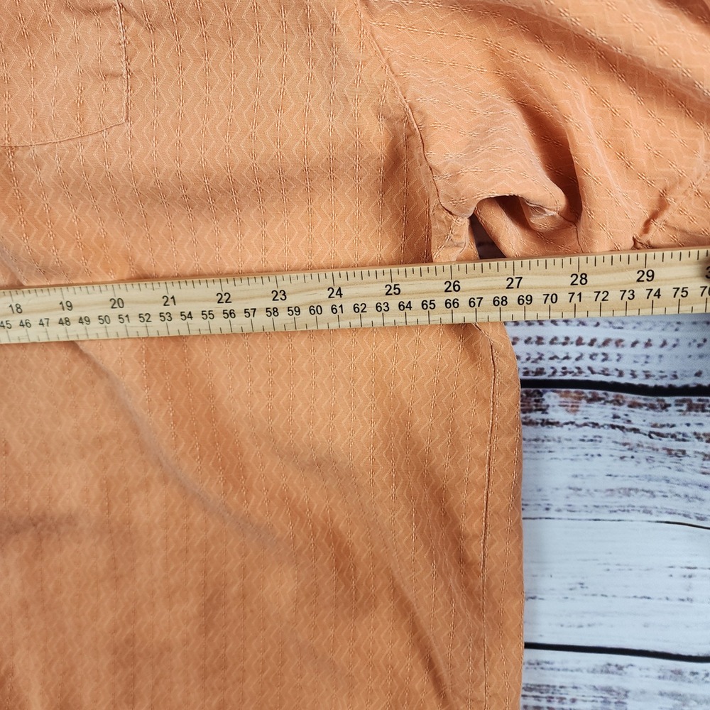 Tommy Bahama Silk Short Sleeve Button Down Shirt XXL Regular Orange Textured - Picture 4 of 7